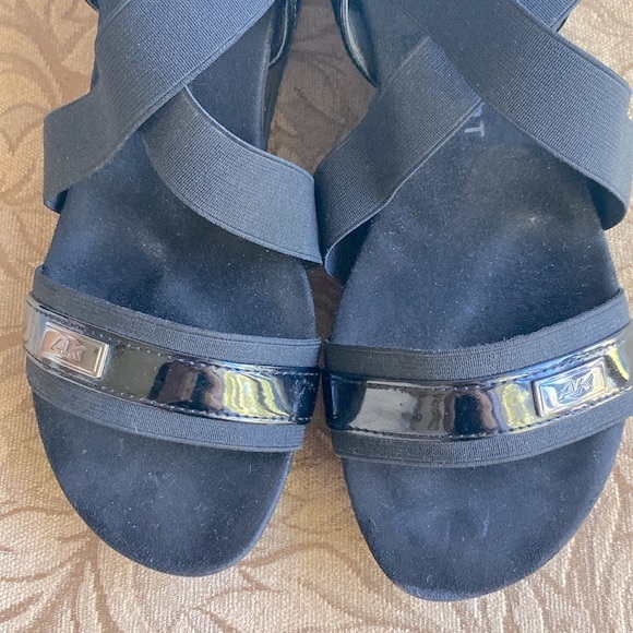 AK Anne Klein sherry sling back wedge heel elastic cross band textile upper 8🌹 - Picture 5 of 13